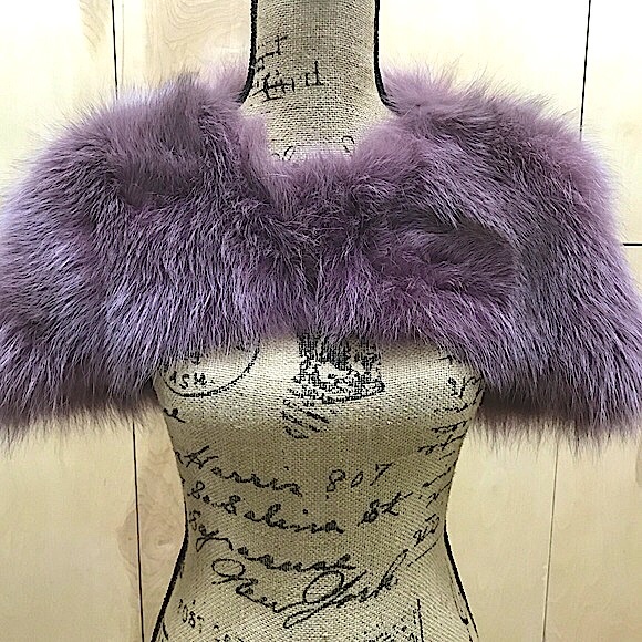 NWOT Ultra Rare Chetta B. Vintage Purple Fox Stole - Picture 9 of 12